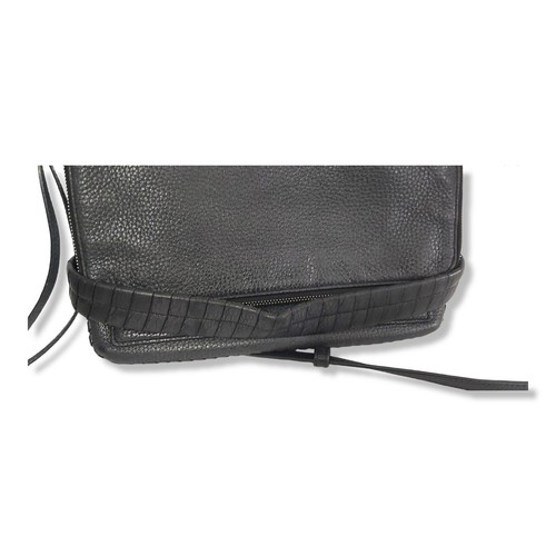 ALLSAINTS Club Medium Clutch Convertible Shoulder Bag Leather Charcoal Black - Picture 3 of 13