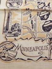 Vintage Hankie MINNEAPOLIS MN Travel Sites Souvenir Handkerchief Hanky Hankie