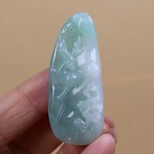 Certified Green 100% Natural A Jade jadeite Sika deer pendant 30822a 