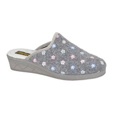 Sleepers Womens/Ladies Josephine Floral Embroidery Mule Slippers DF4578 