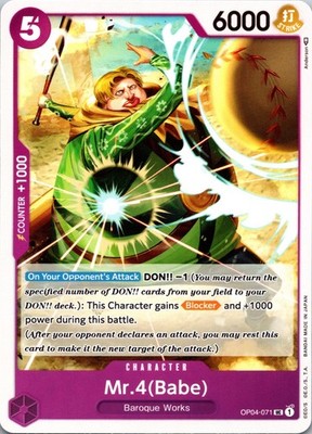 TCG Bandai One Piece Karte Mr.4 (Babe) OP04-071