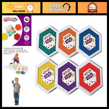 Jumbo Washable Stamp Pads Set of 6 - Primary Colors Ink for Kids' Classroom Stam