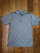 AriatTEK Fitted Polo Shirt Men's Med UPF 45 Short Sleeve, Slate Blue Heathered