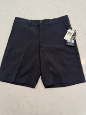 NWT PGA Tour Flat Front Golf Shorts Boys Medium 10 12 Adj Waist UPF 50 Black 7  