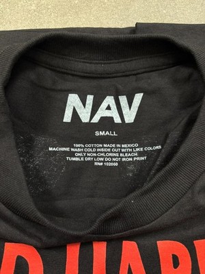 Vlone x NAV Bad Habits Good Intentions T-Shirt Black Red V Logo Graphic