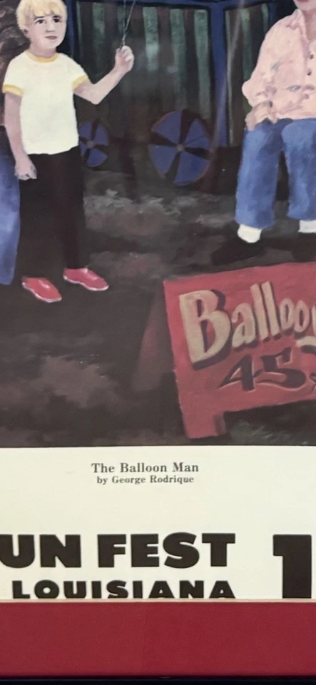 George Rodrigue “The Balloon Man” Louisiana Art Deco Swamp 1985 Foto 2 de 3