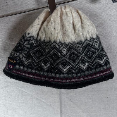 Vintage Dale of Norway Fair Isle Wool Ski Hat Beanie Pom Pom Nordic Blue Traditional Scandinavian Woolen Winter Hat With Nordic Fair  main image 4