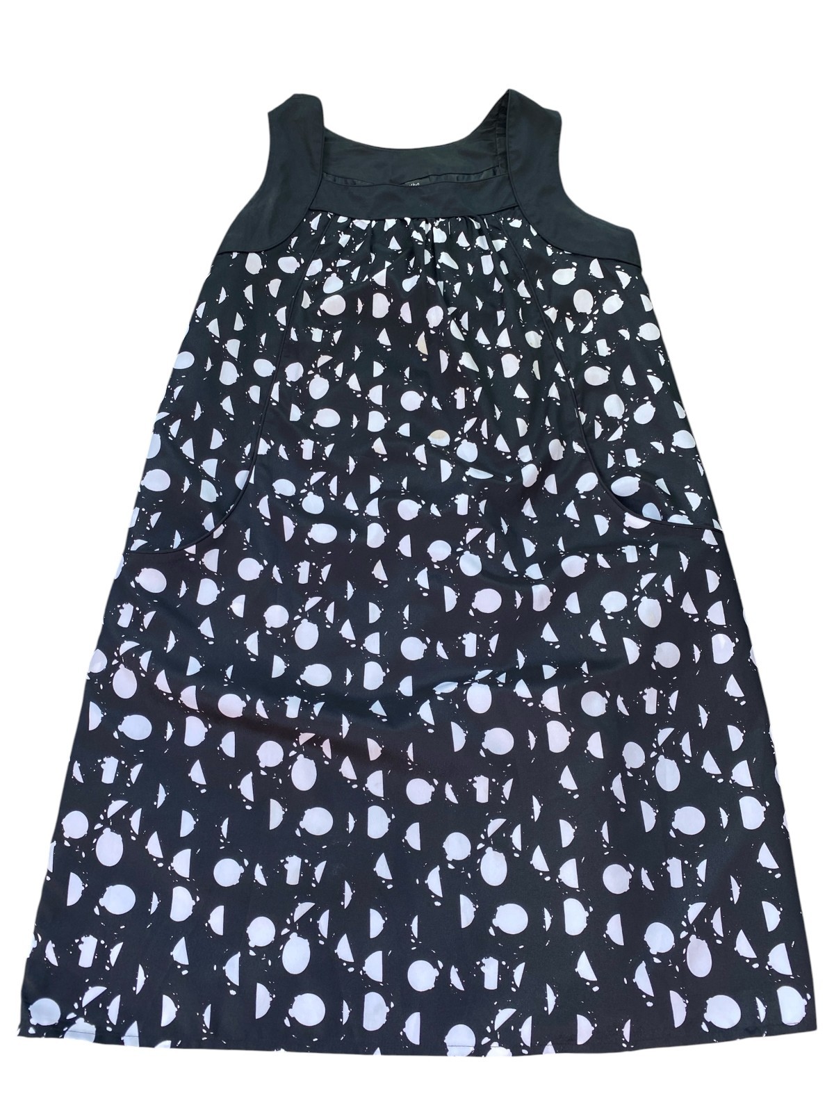 Mossimo Black White Geometric Print Sleeveless Shift Dress Womens Size Small S