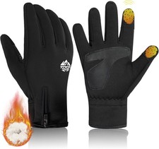 Winter Gloves Warm Kids Large Black for Boys Girls Aged 11-13Y