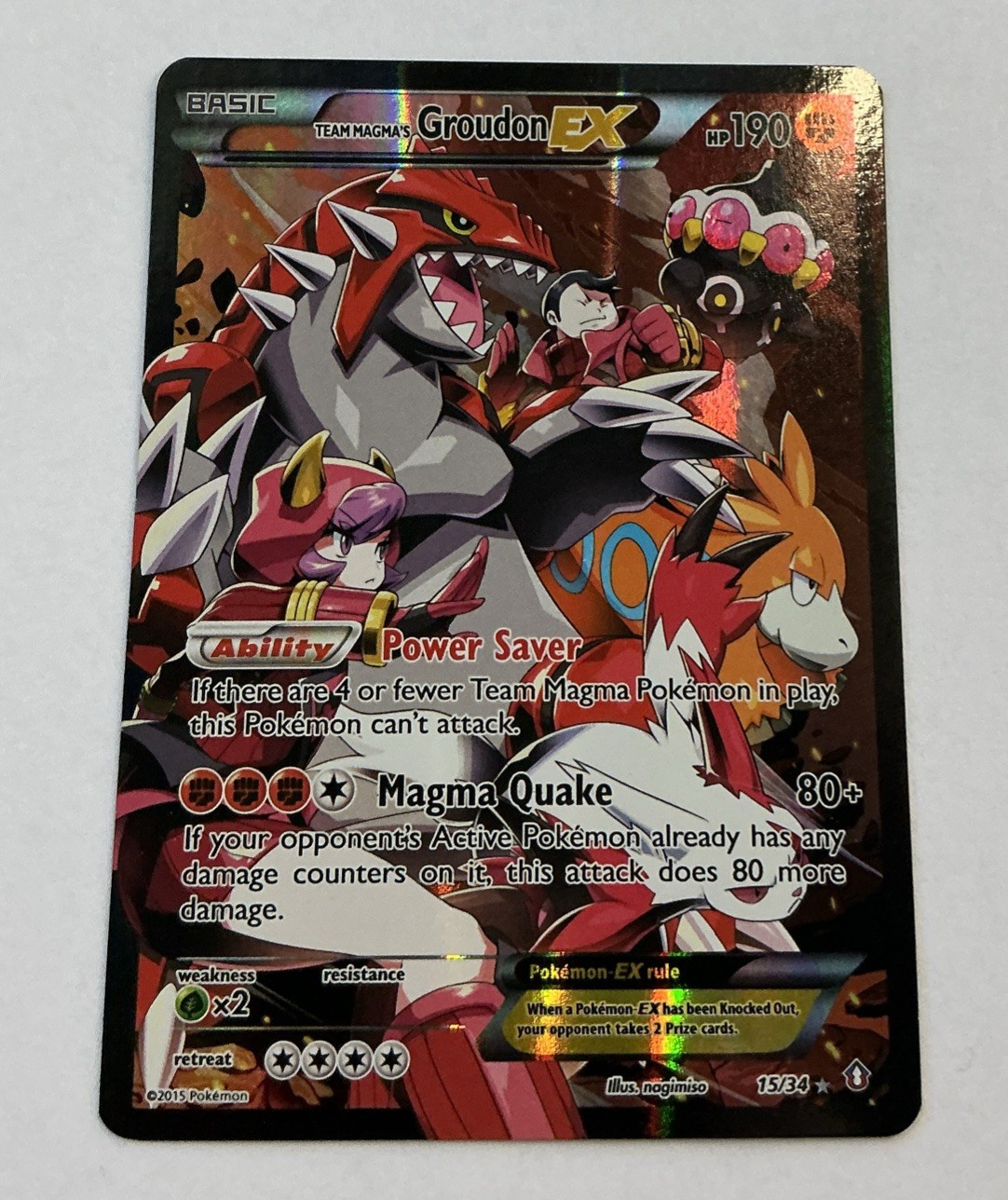 LP Team Magma's Groudon EX Double Crisis 15/34 Lightly Played Pokemon --S2G--