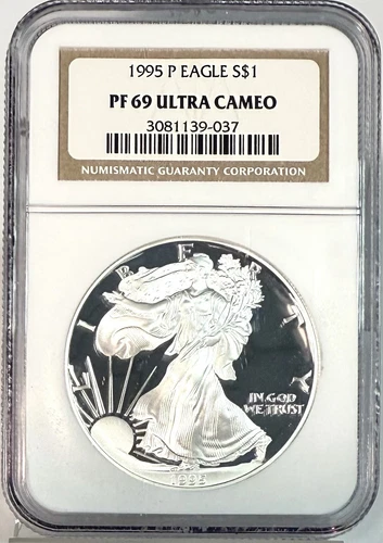 1995 Proof Silver Eagle NGC PF69 Ultra Cameo - Scarce Date - Stunning Deep Cameo