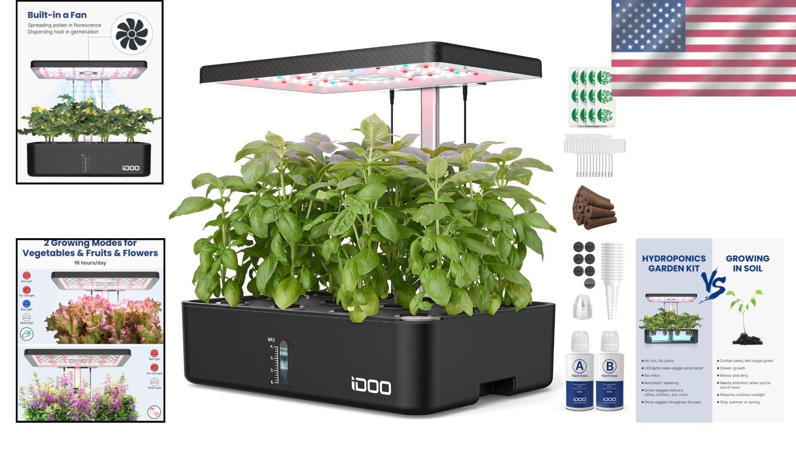 Automatic Hydroponics Kit with Grow Light