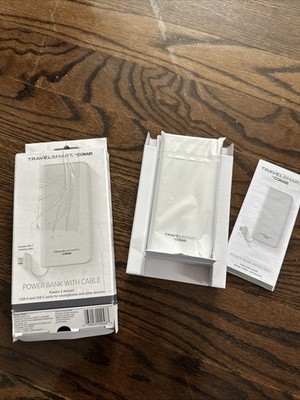 New Open Box Travel Smart 10000mAh Power Bank with Charging Cable