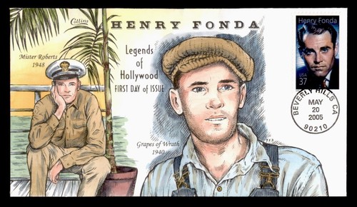 DR WHO 2005 FDC HENRY FONDA HOLLYWOOD COLLINS HAND COLORED CACHET w9132