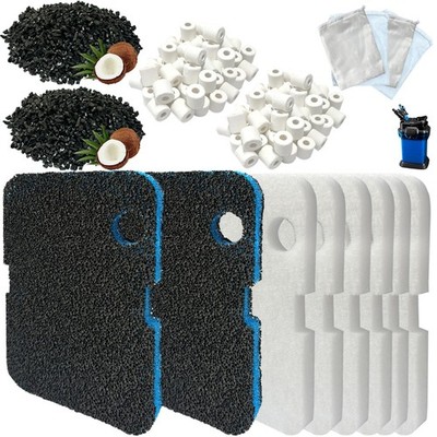 16 Pack Aquarium Filter Media Set Replacement for 700 & 1000 Series, White 