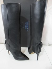 Vince Camuto Kammitie Size 9 Foldover Knotted Back Strap Tall Dress Boots Black