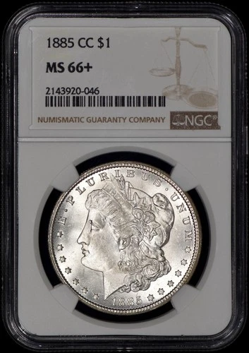 1885-CC Morgan Silver Dollar $1 NGC MS66+ - Nice White Coin!