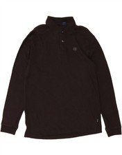 IZOD Mens Long Sleeve Polo Shirt Medium Black...