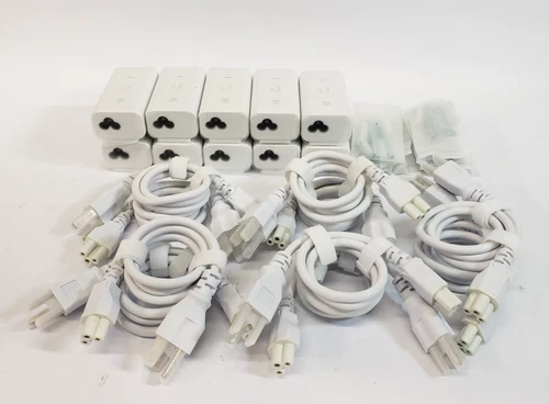 Lot of 10 Open Box UniFi U-PoE-af Injectors w/ Power Cords & Mounting Screws