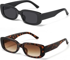 JASPIN Rectangle Sunglasses for Women Men Trendy Y2k Retro 90s Sun Glasses UV