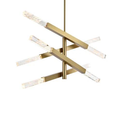 Elegant Lighting Ari 4-Bar Pendant in Satin Gold - Picture 3 of 8