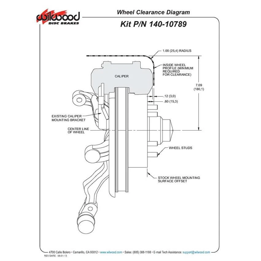 Wilwood 140-10789 D8-4 Front Caliper Kit, 65-82 Corvette C2/C3, Clear - Image 4 of 4