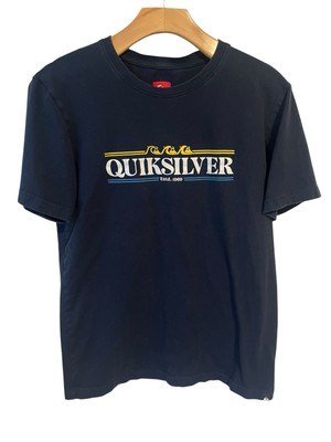 Quicksilver T Shirt Mens Size Small Navy Blue Short Sleeve Graphic Print Tee