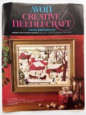 "Winter in the Country Picture" AVON Creative Needlecraft Crewel Embroidery Kit