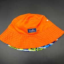 UV Skinz Hat Kids Orange Bucket Cap Reversible Wide Brim Outdoor Summer Beach