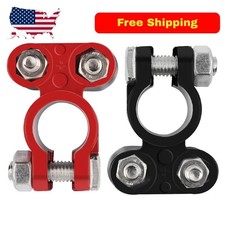 2 Car Battery Terminal Connector Top Post Positive Negative Heavy Duty Universal