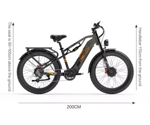 LANKELEISI MG800MAX 2000W Dual Motor 20Ah 7-Gänge E-Mountainbike 26 Zoll E-Bike - Bild 5 von 21