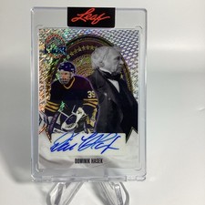 Dominik Hasek -  1/1 Auto - Crystals - Leaf Metal Presidents Day Buffalo Sabres