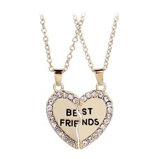 BFF Friendship Necklace Gift for 2 Best Friends Necklaces for Friend Broken Hear