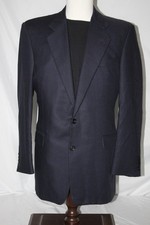 HICKEY FREEMAN Boardroom 40L Blue Wool Sport Coat USA Made 2 Button Blazer
