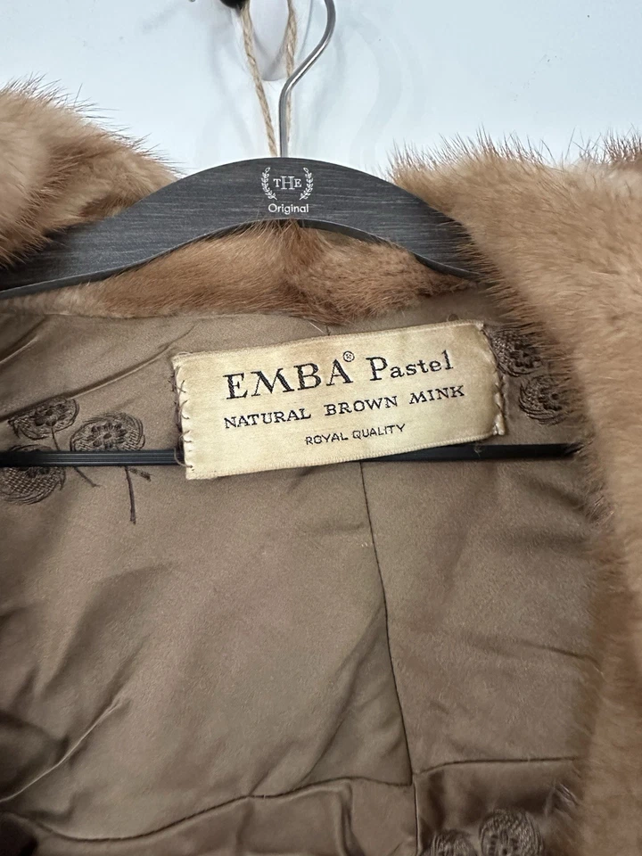 Emba Pastel Natural Marrón Visón Estola Envoltura Piel Real De Colección “Calidad Real” Foto 2 de 4