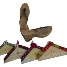 Lindsay Phillips Cork Wedge Platform Sandals Women’s Size 10 Switchflops Straps