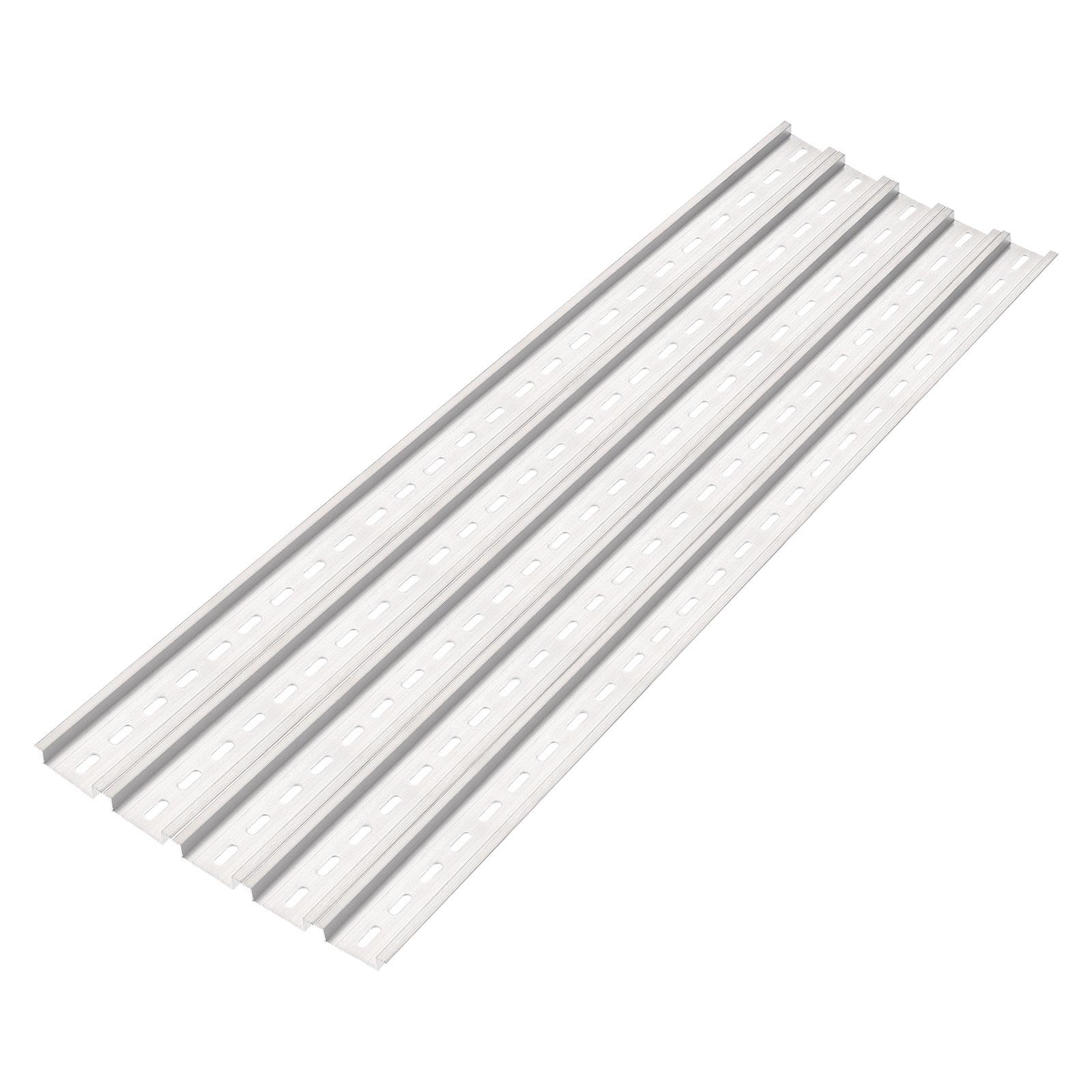 Rail DIN fendu 500mm en aluminium argenté pour coffret de distribution électrique