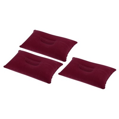Aufblasbares Kissen 3er Pack eckig ultraleicht Reise Kissen Schreibtisch Rot