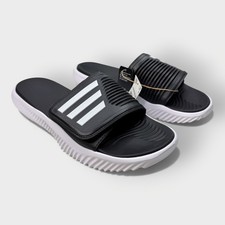 New Adidas Alphabounce 2.0 Slide Mens Sandals Black White Comfort GY9415 No Box