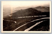 Looking down Whiteface Mt Highway from Summit. New York Real Photo Postcard RPPC
