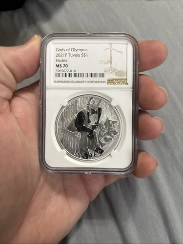 2021 Tuvalu Gods of Olympus Hades 1 oz Silver Coin NGC MS70