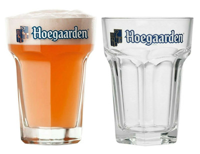 Set aus 2 x Hoegaarden Pint 20 Unzen Belgisches Bier Schwere Gläser Brandneu Original