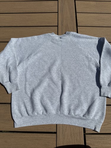 Fruit of the Loom Sweatshirt Blank Gray Raglan LARGE USA Vintage 90s EUC - Picture 5 of 5