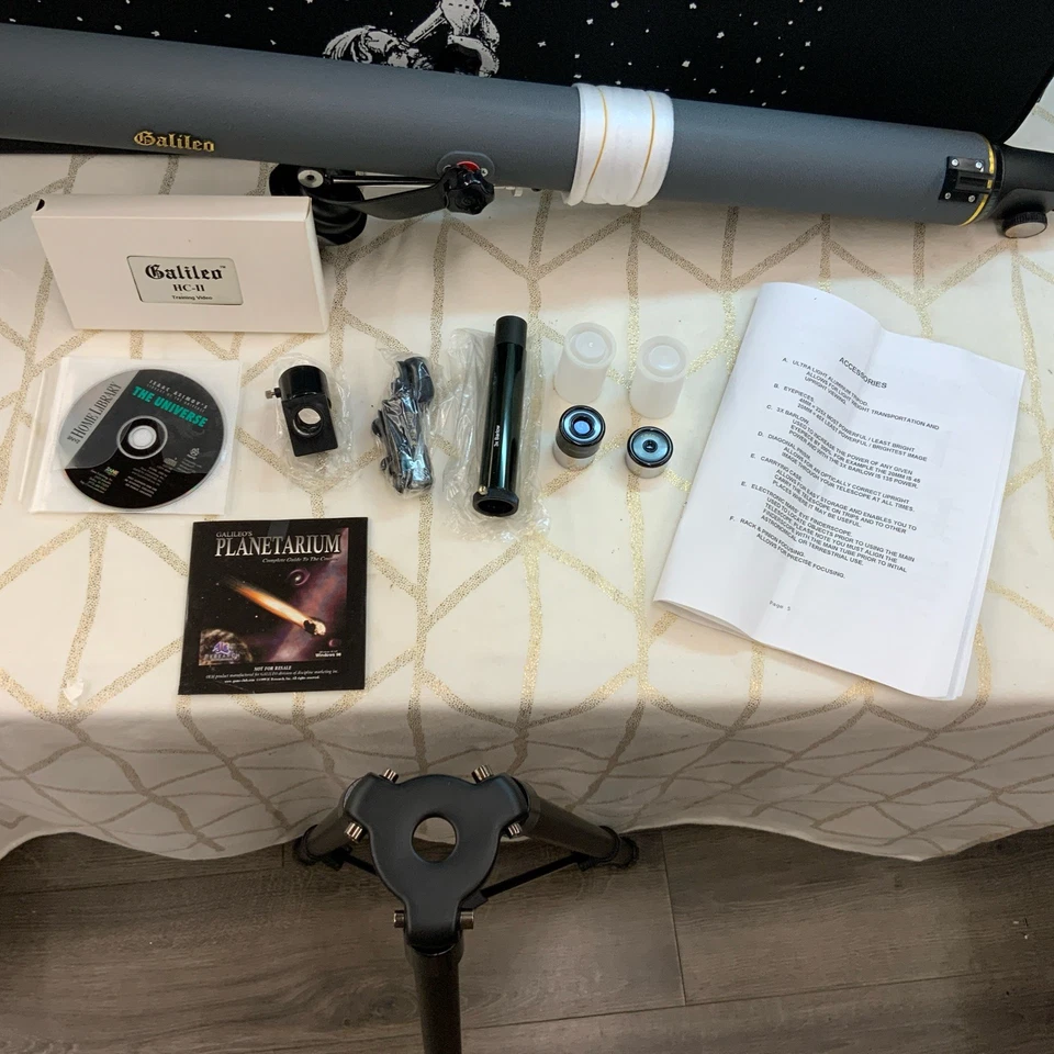 Galileo HC-2 Optics#332-361 .965 Telescope W/ Stand & Accessories - Image 2 of 4
