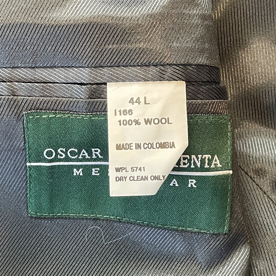 Chaqueta Blazer Abrigo Deportivo De Colección Oscar de la Renta 44L Azul Marino Dorado Botón 100% Lana Foto 4 de 4