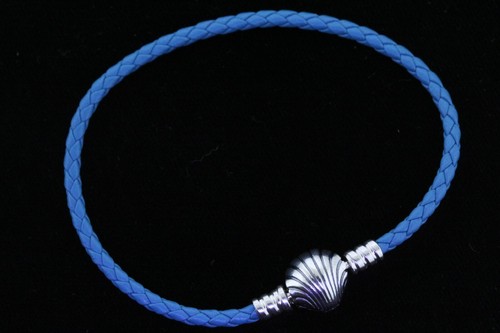 Pandora Moments Seashell Clasp Turquoise Leather Bracelet, 598951C01 - Picture 3 of 10