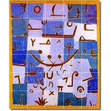 Paul Klee Abstract Painting Ceramic Tile Mural PT04966. 60 x 72 (30) 12x12 tiles