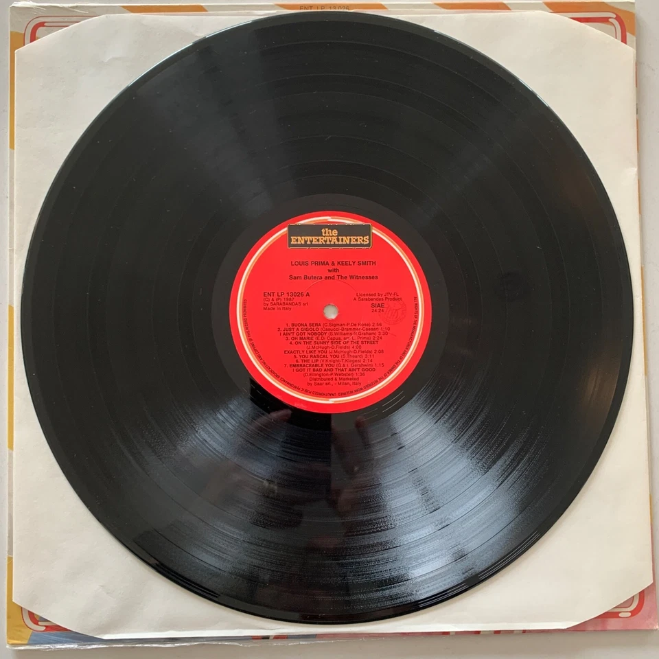 Louis Prima & Keely Smith with Sam Butera And The Witnesses - S/T - 1987 LP - NM - Image 3 of 4