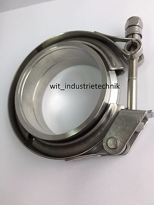 88,9mm 90mm V-Band Schelle + 2x Anschweißringe V Band 31/2'' mit Schnellverschluß