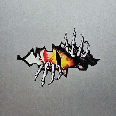 Monster Evil Eyes Skeleton Pulling Open Vinyl Sticker Decal For Car Van 115x81mm